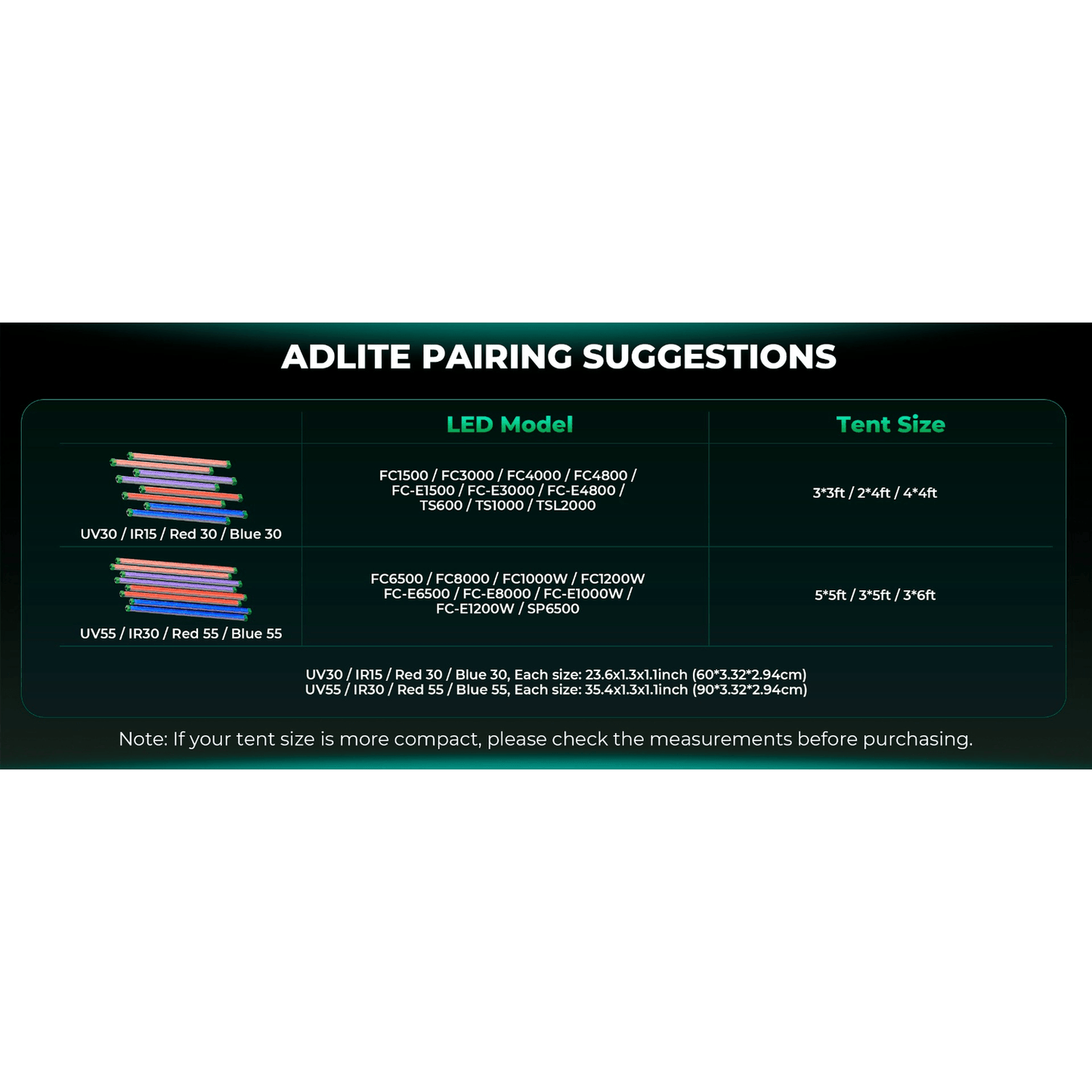 Mars Hydro ADLite UV 15W + IR 8W Supplemental LED Grow Light Bars Combo - Set of 2 - Midwest Grow LLC