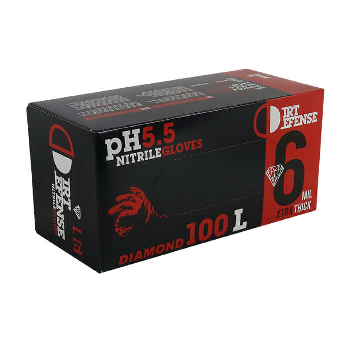 Dirt Defense 6mil Diamond Grip Nitrile Gloves Large 100 Pack - Midwest Grow LLC