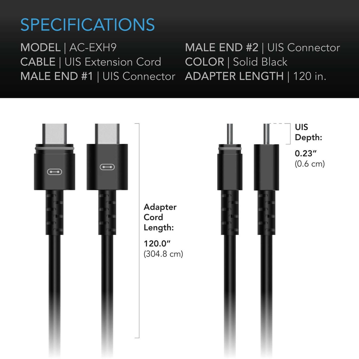 AC Infinity UIS Controller to Device Cable for Controller AI, Controller 69 Pro and Pro+, Male to Male, 10 ft. - Midwest Grow LLC