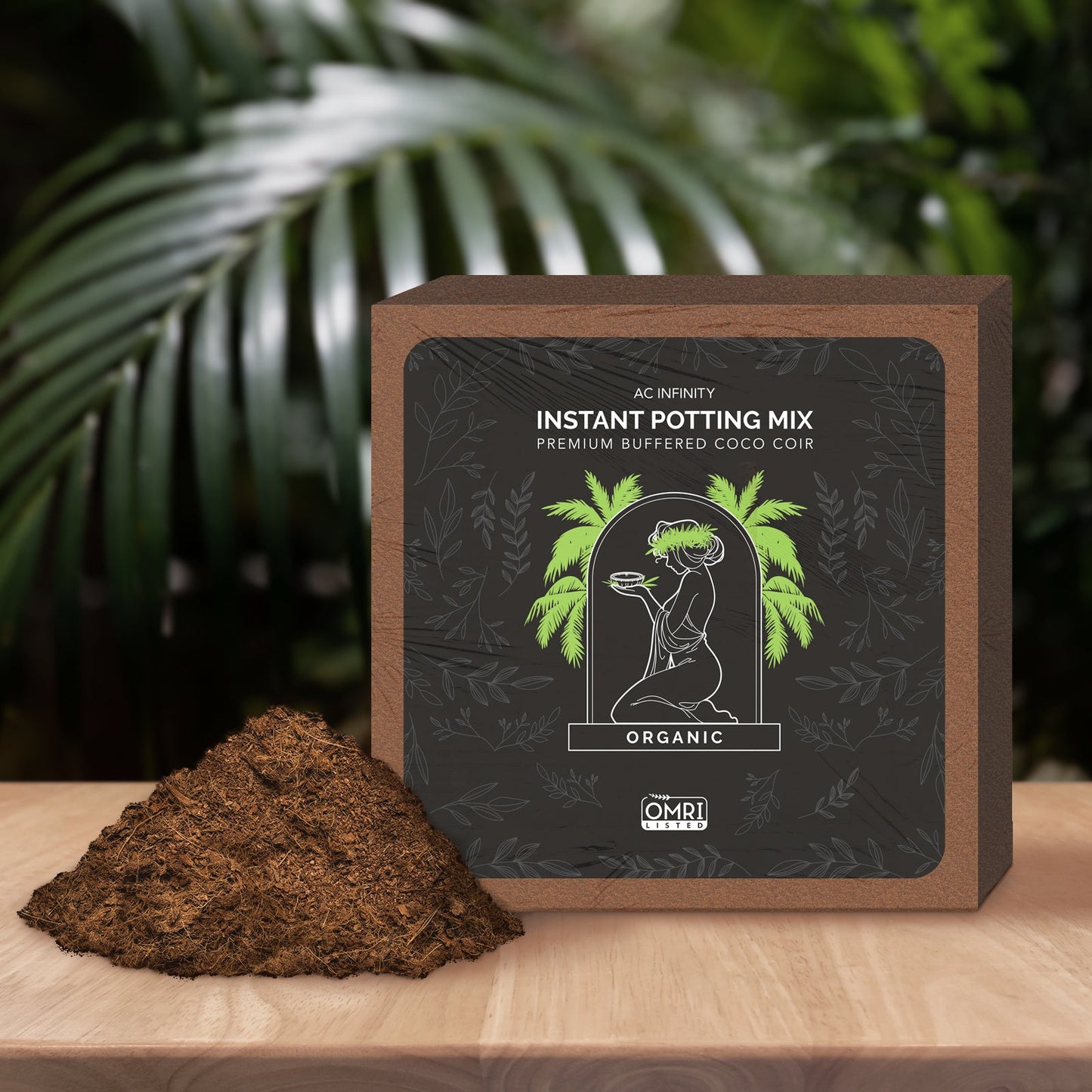 AC Infinity COCO COIR, Instant Potting Mix, 2 LB.