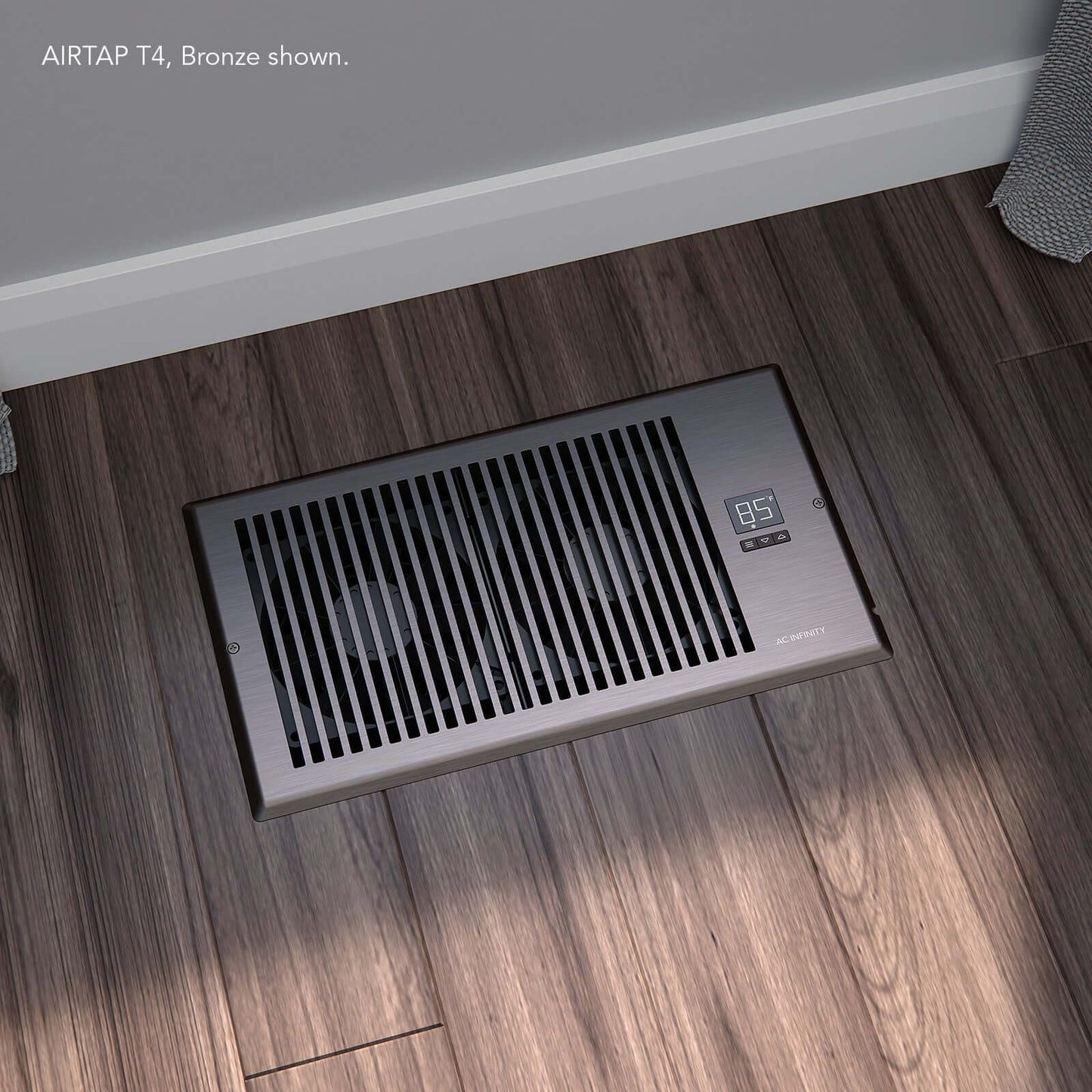 AC Infinity AIRTAP T6, Quiet Register Booster Fan System, Bronze, for 6" x 12" Registers - Midwest Grow LLC