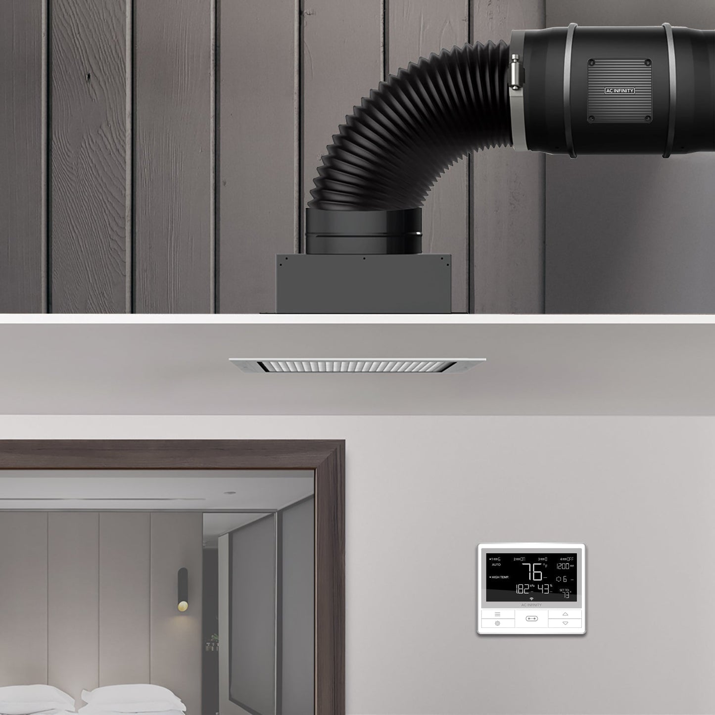 AC Infinity CLOUDWAY T10, Whole House EC Fan, 1200 CFM, Energy Efficient with Temperature Humidity Controller - Midwest Grow LLC