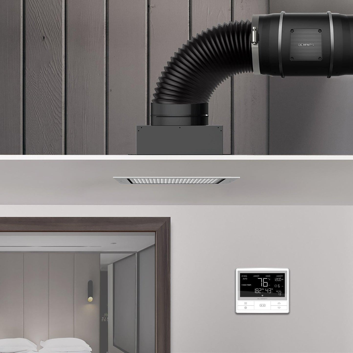 AC Infinity CLOUDWAY T10, Whole House EC Fan, 1200 CFM, Energy Efficient with Temperature Humidity Controller - Midwest Grow LLC