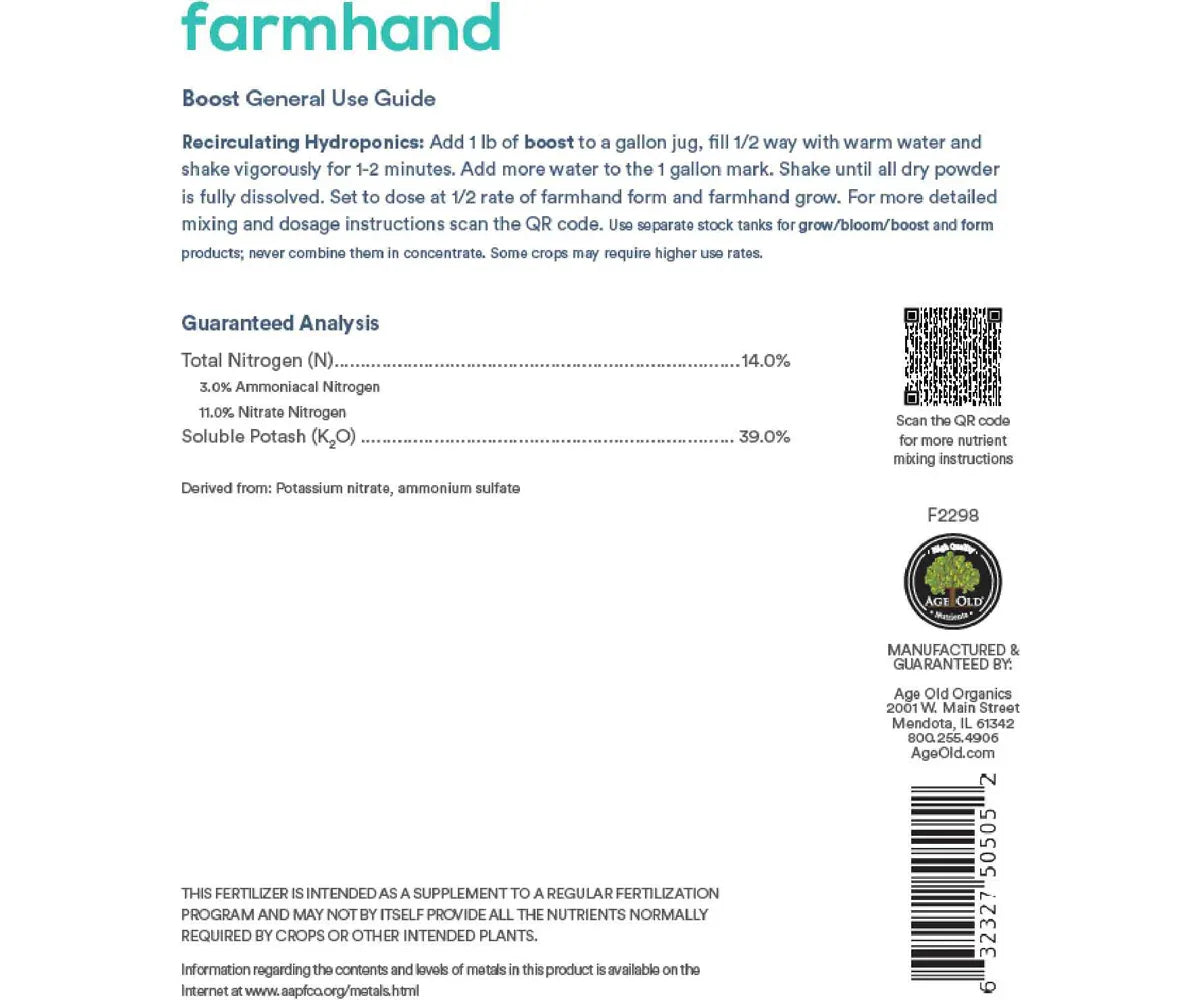 farmhand boost 14-0-39, 5 lb - Midwest Grow LLC