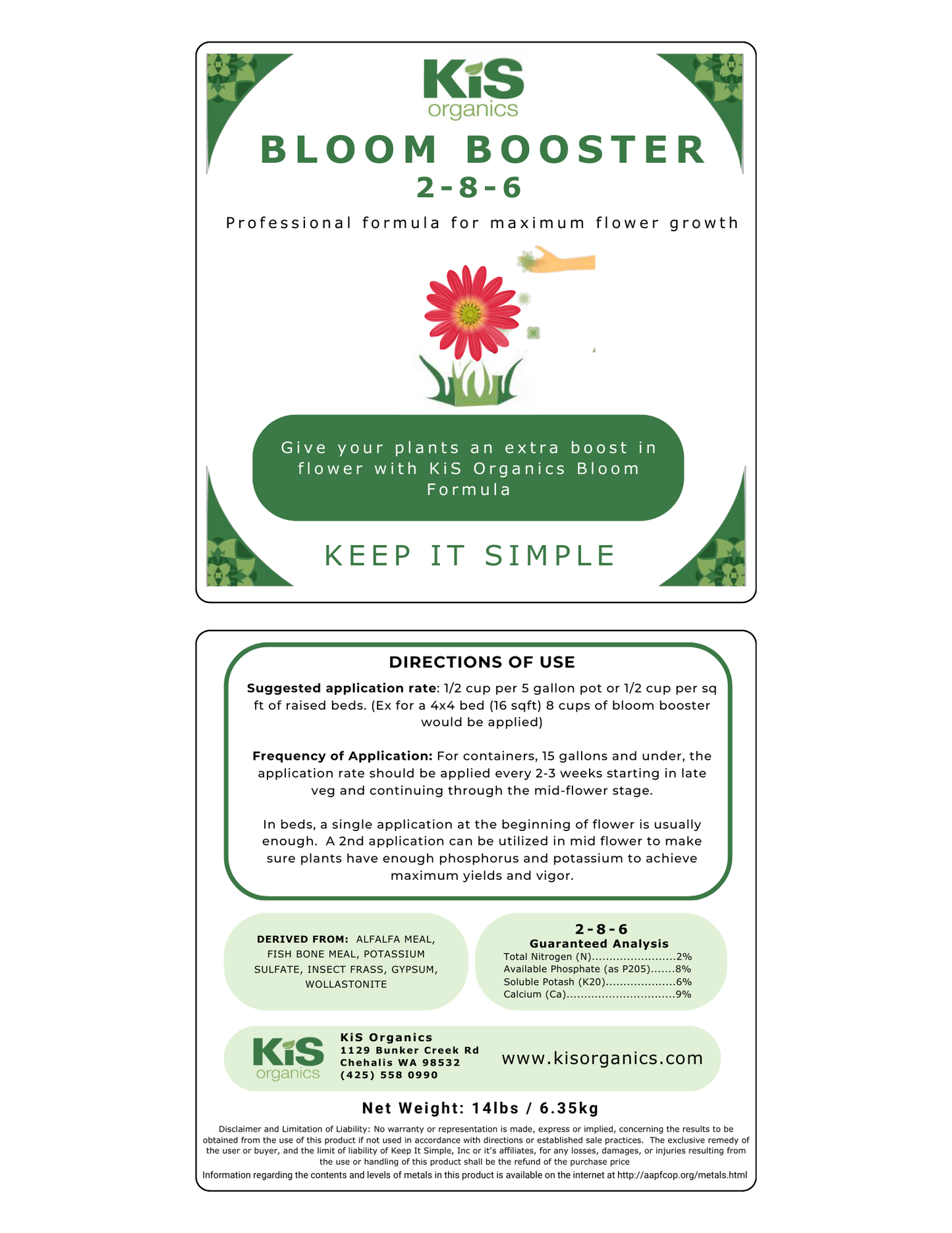 KiS Organics Bloom Booster 2-8-6