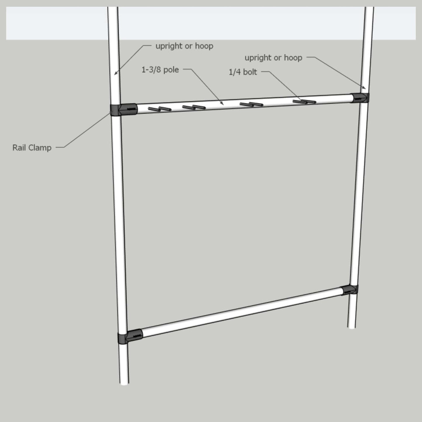 DIY Garden Tool Organizer Kit – For 1 ⅜" Fence Rail Pipe - Midwest Grow LLC