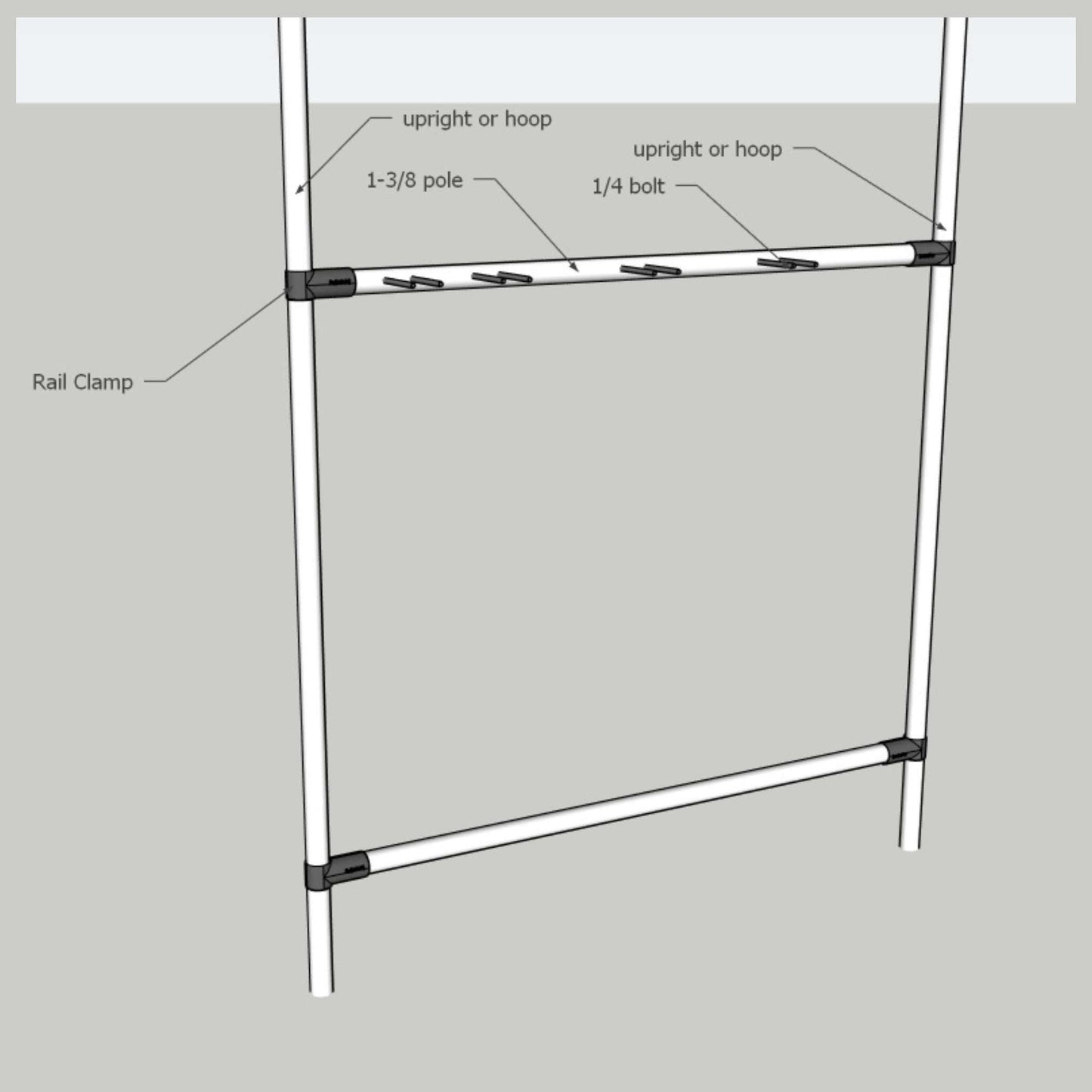 DIY Garden Tool Organizer Kit – For 1 ⅜" Fence Rail Pipe - Midwest Grow LLC