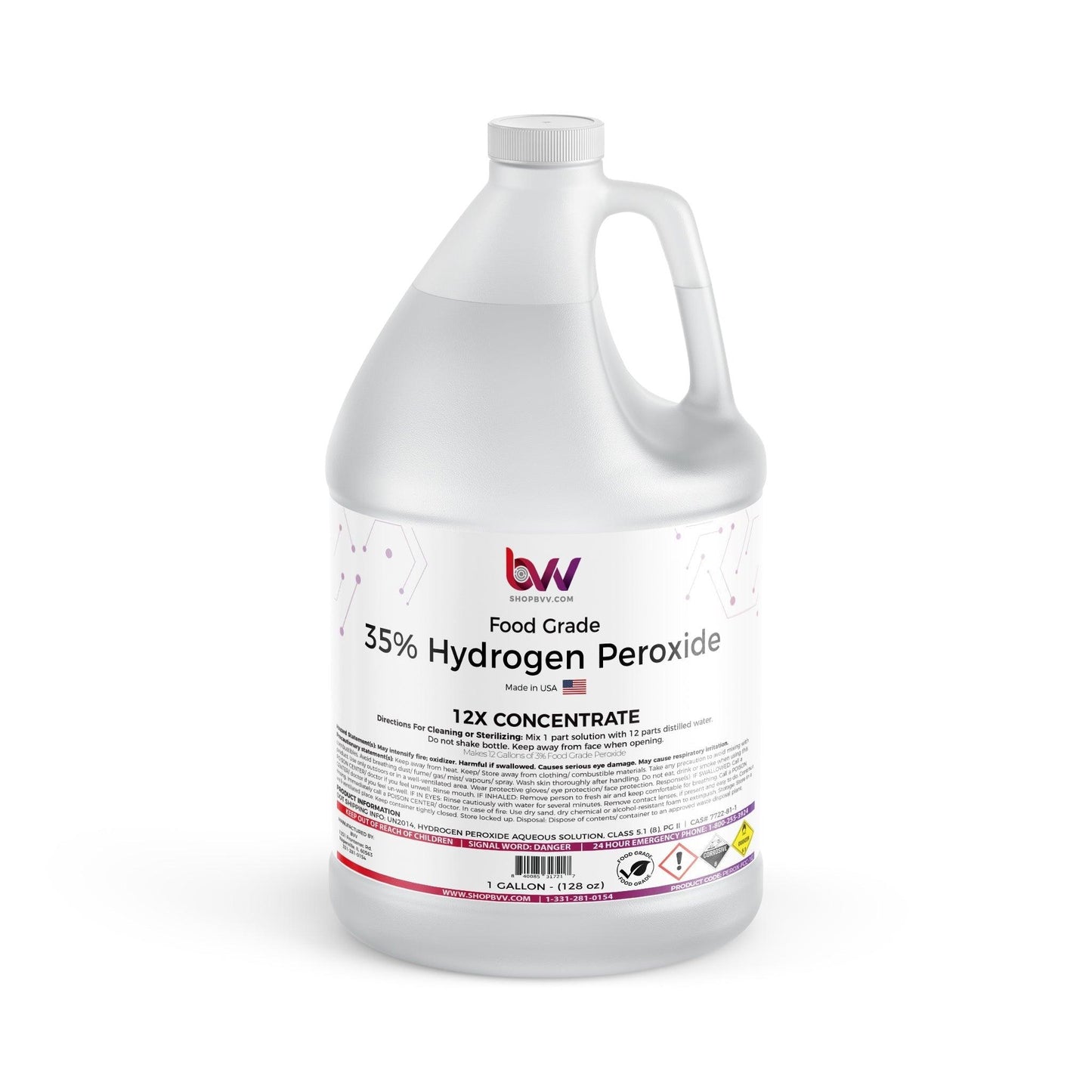 35% Food Grade Hydrogen Peroxide H2O2 (Food Grade) - 1 Gallon