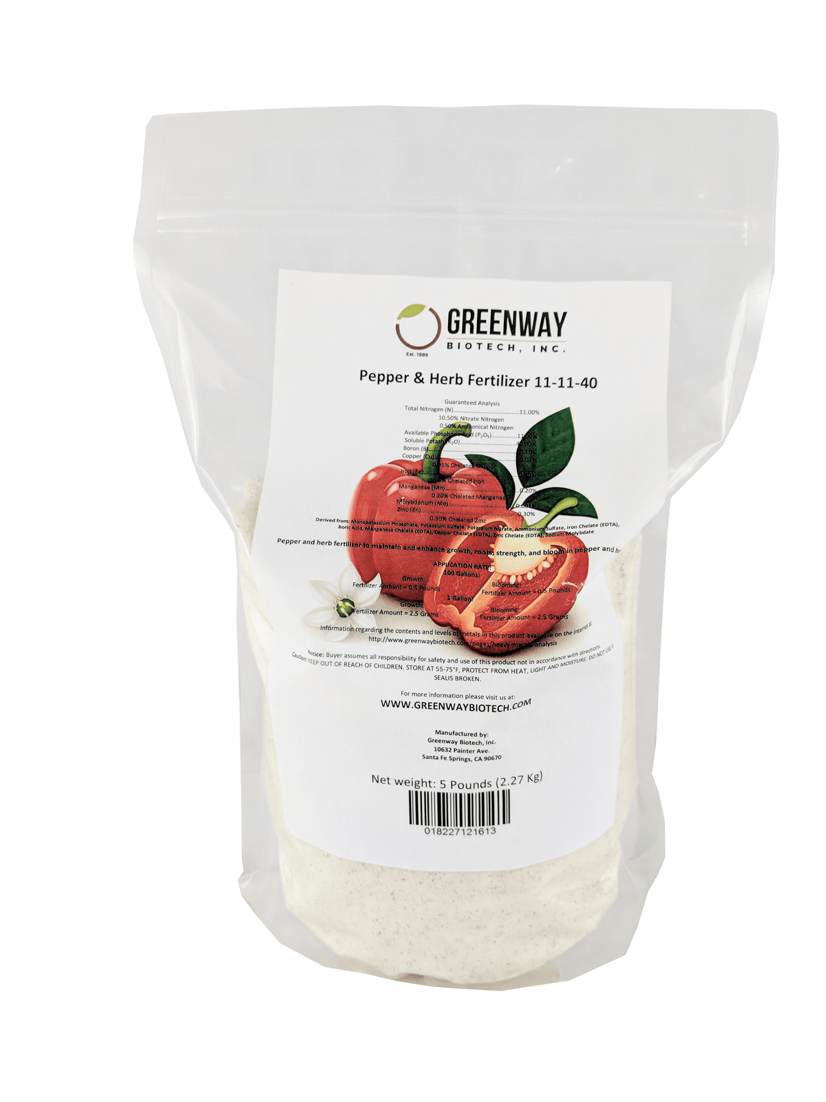 Pepper and Herb Fertilizer 11-11-40 | Chelated Micronutrients | Hydroponics, Soil & Foliar Application - Midwest Grow LLC