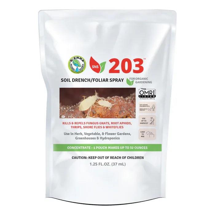 SNS 203 Soil Drench & Foliar Spray Pouch 1.5 fl oz (20cs/Pack) - Midwest Grow LLC
