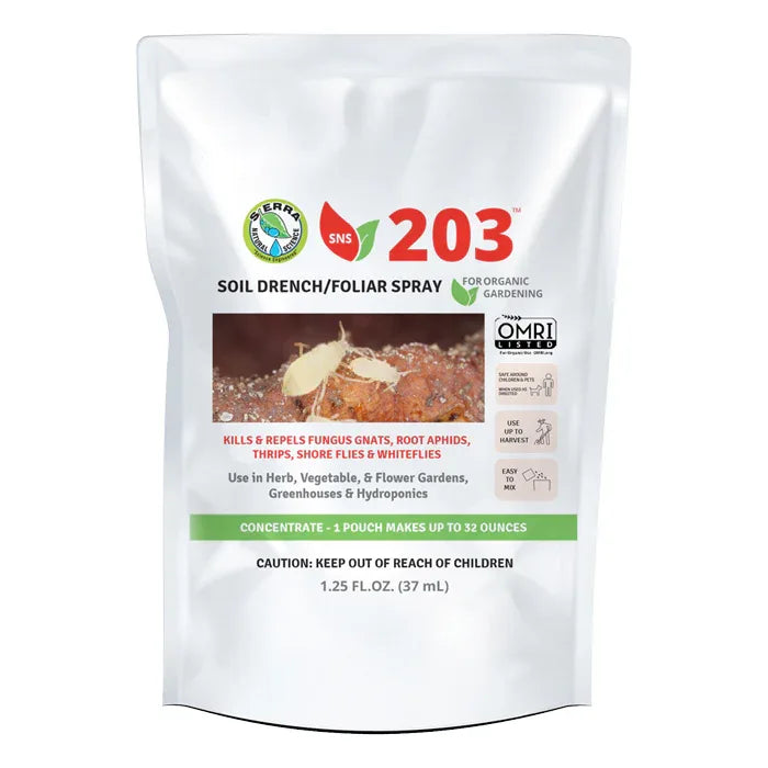 SNS 203 Soil Drench & Foliar Spray Pouch 1.5 fl oz (20cs/Pack) - Midwest Grow LLC