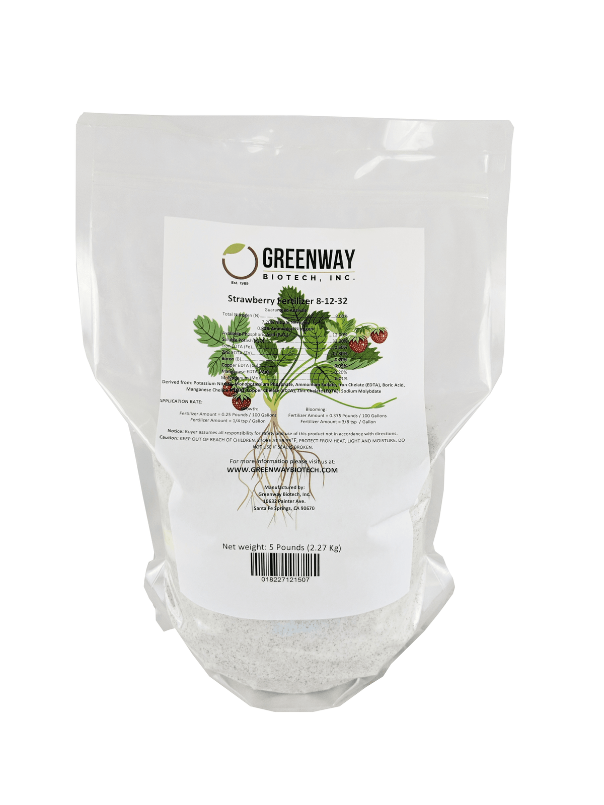 Strawberry Fertilizer 8-12-32 | Chelated Micronutrients | Hydroponics, Soil & Foliar Application - Midwest Grow LLC
