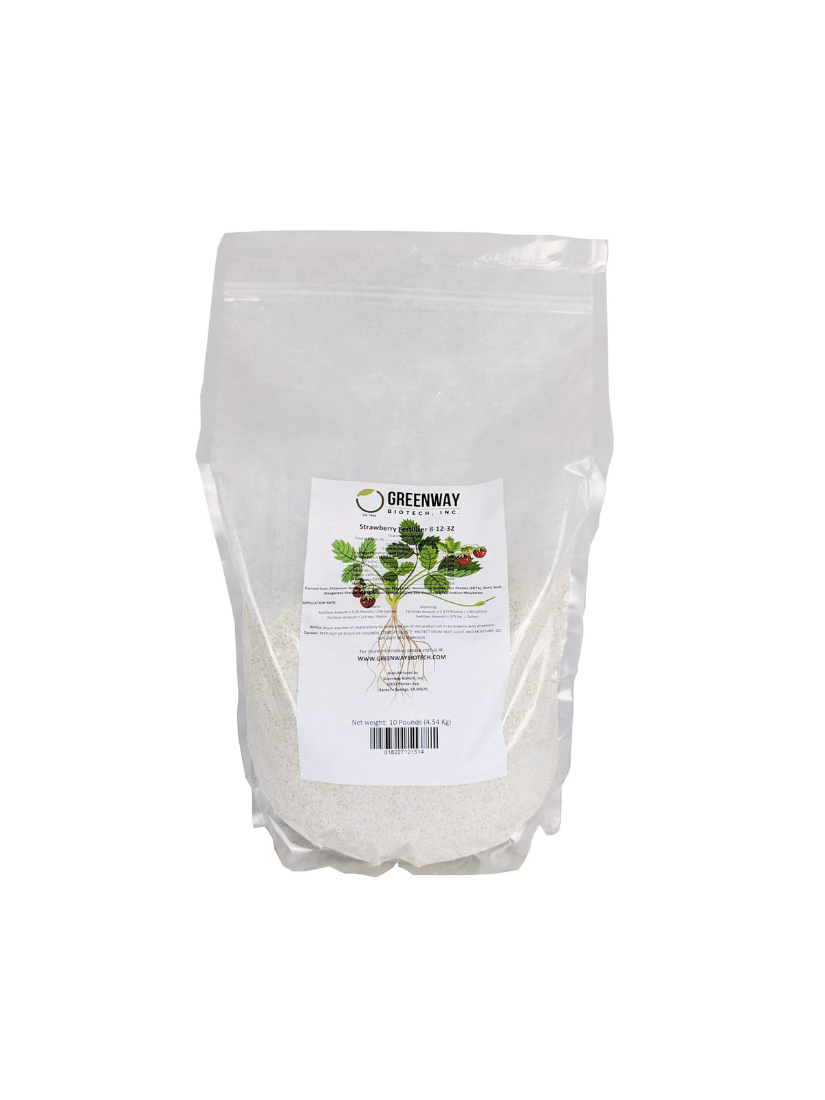 Strawberry Fertilizer 8-12-32 | Chelated Micronutrients | Hydroponics, Soil & Foliar Application - Midwest Grow LLC