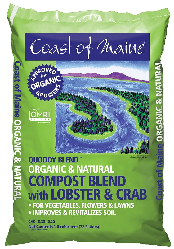 Coast of Maine Quoddy Blend Lobster Compost, 1 cu-ft Bag - Midwest Grow LLC