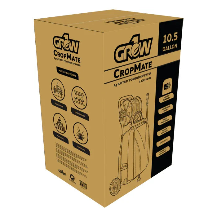 GROW1 CropMate 10.5 Gallon Battery Powered Sprayer w/ Wheels - Midwest Grow LLC