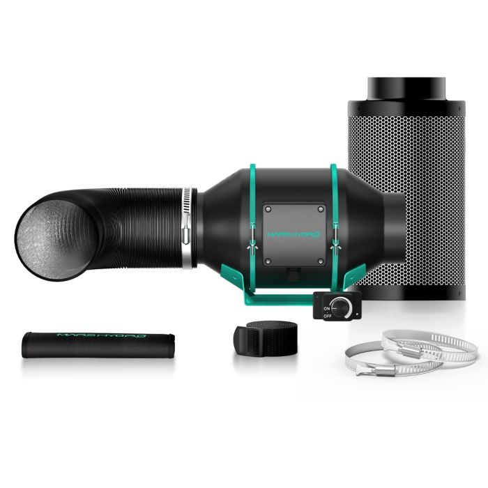 MARS HYDRO 4 INCH INLINE DUCT FAN AND CARBON FILTER COMBO WITH SPEED CONTROLLER