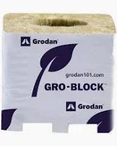 Grodan Rockwool 3 x3x 2.6 Inch Gro Blocks with hole – 8 Pack - Midwest Grow LLC