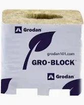Grodan Rockwool 3 x3x 2.6 Inch Gro Blocks with hole – 8 Pack - Midwest Grow LLC