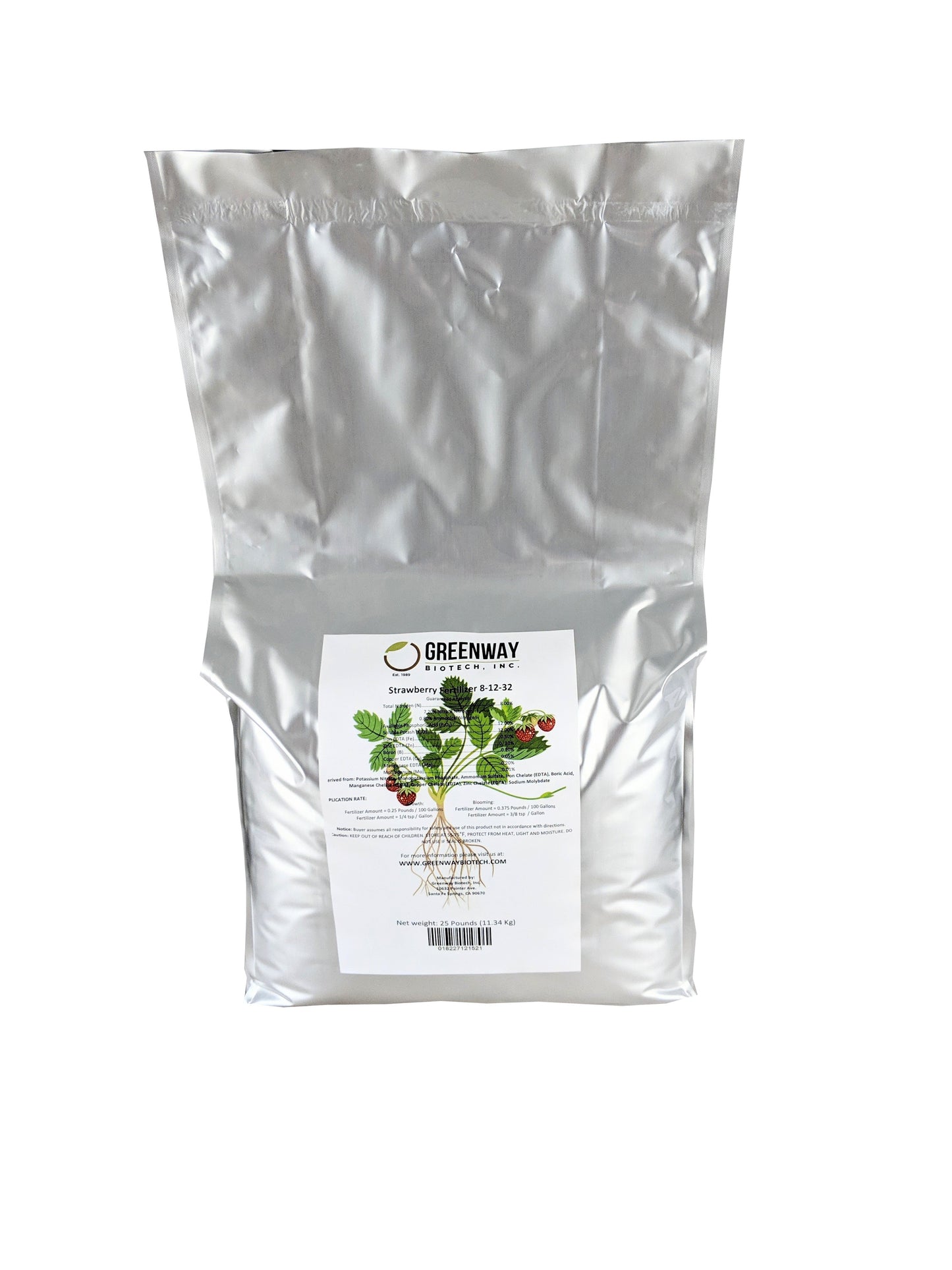 Strawberry Fertilizer 8-12-32 | Chelated Micronutrients | Hydroponics, Soil & Foliar Application - Midwest Grow LLC