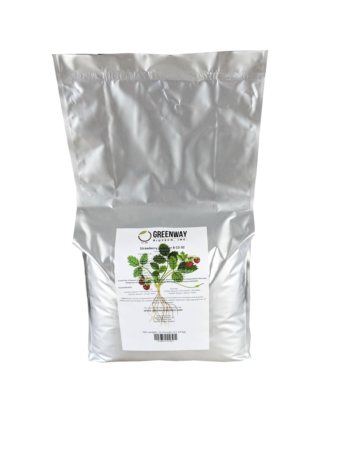 Strawberry Fertilizer 8-12-32 | Chelated Micronutrients | Hydroponics, Soil & Foliar Application - Midwest Grow LLC
