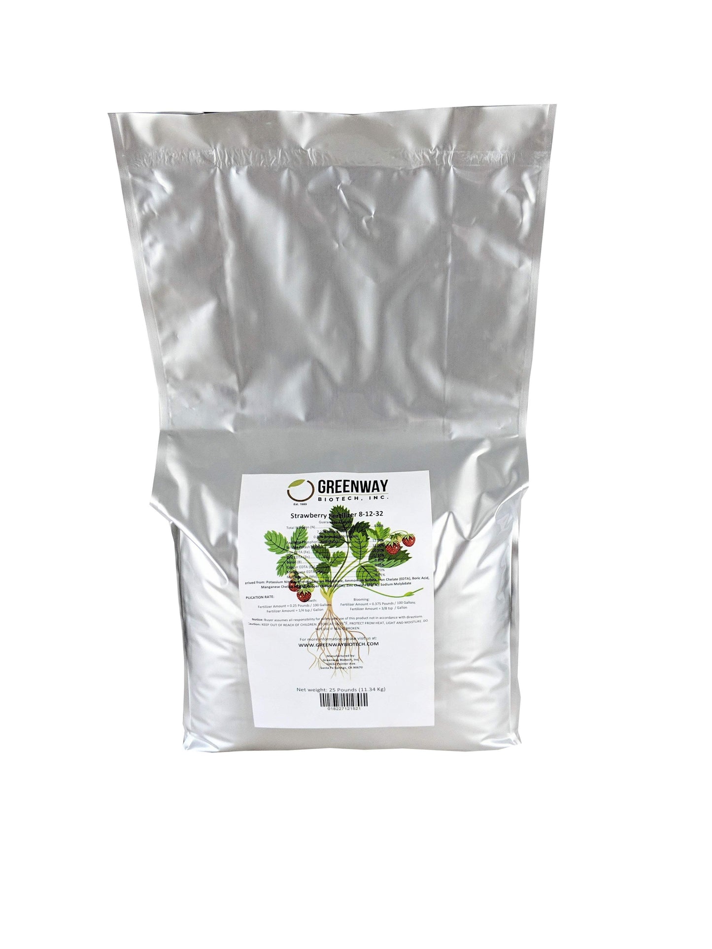 Strawberry Fertilizer 8-12-32 | Chelated Micronutrients | Hydroponics, Soil & Foliar Application - Midwest Grow LLC
