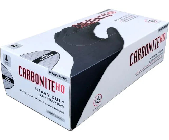 Grabber Carbonite HD Black Nitrile Gloves Box of 100 - Midwest Grow LLC