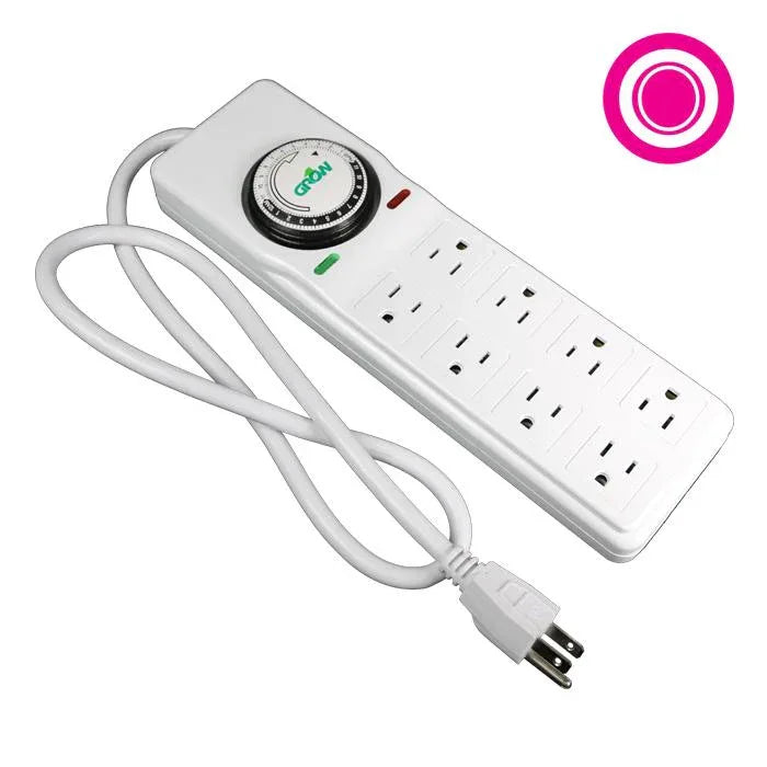 120V 8 Way Power Strip Mechanical Timer - Midwest Grow LLC