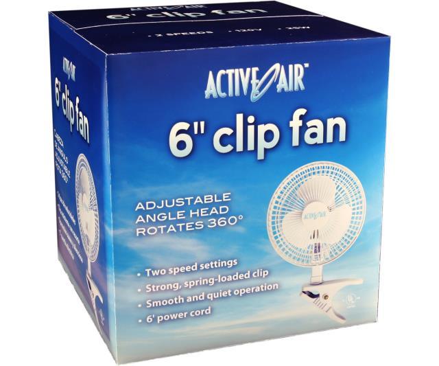 Active Air 6" Clip Fan, 15W - Midwest Grow LLC