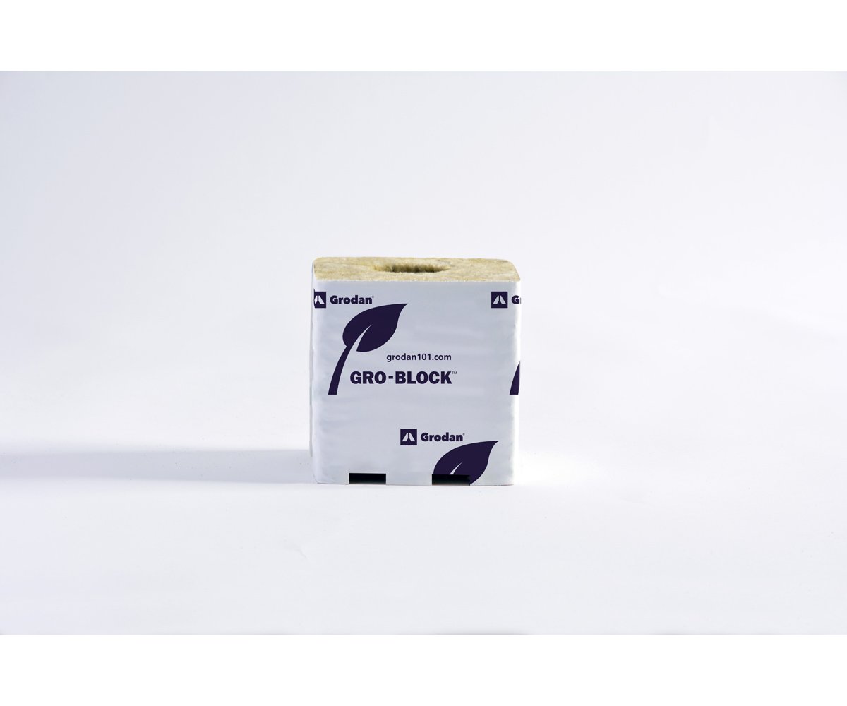 Grodan Gro Block Improved GR10 Large 4" w/Hole 4" x 4" x 4" (case of 144 blocks)