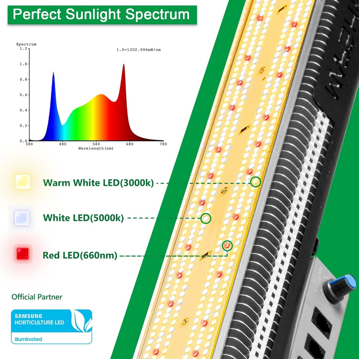 MARS HYDRO SP 3000 SAMSUNG LM301B OSRAM 300W LED GROW LIGHT