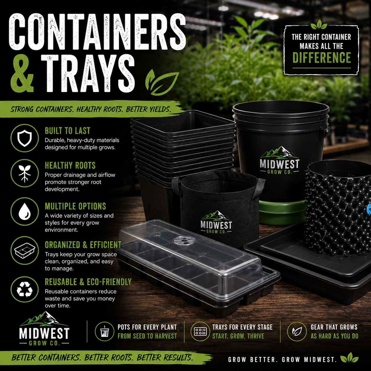Containers & Trays - Midwest Grow LLC