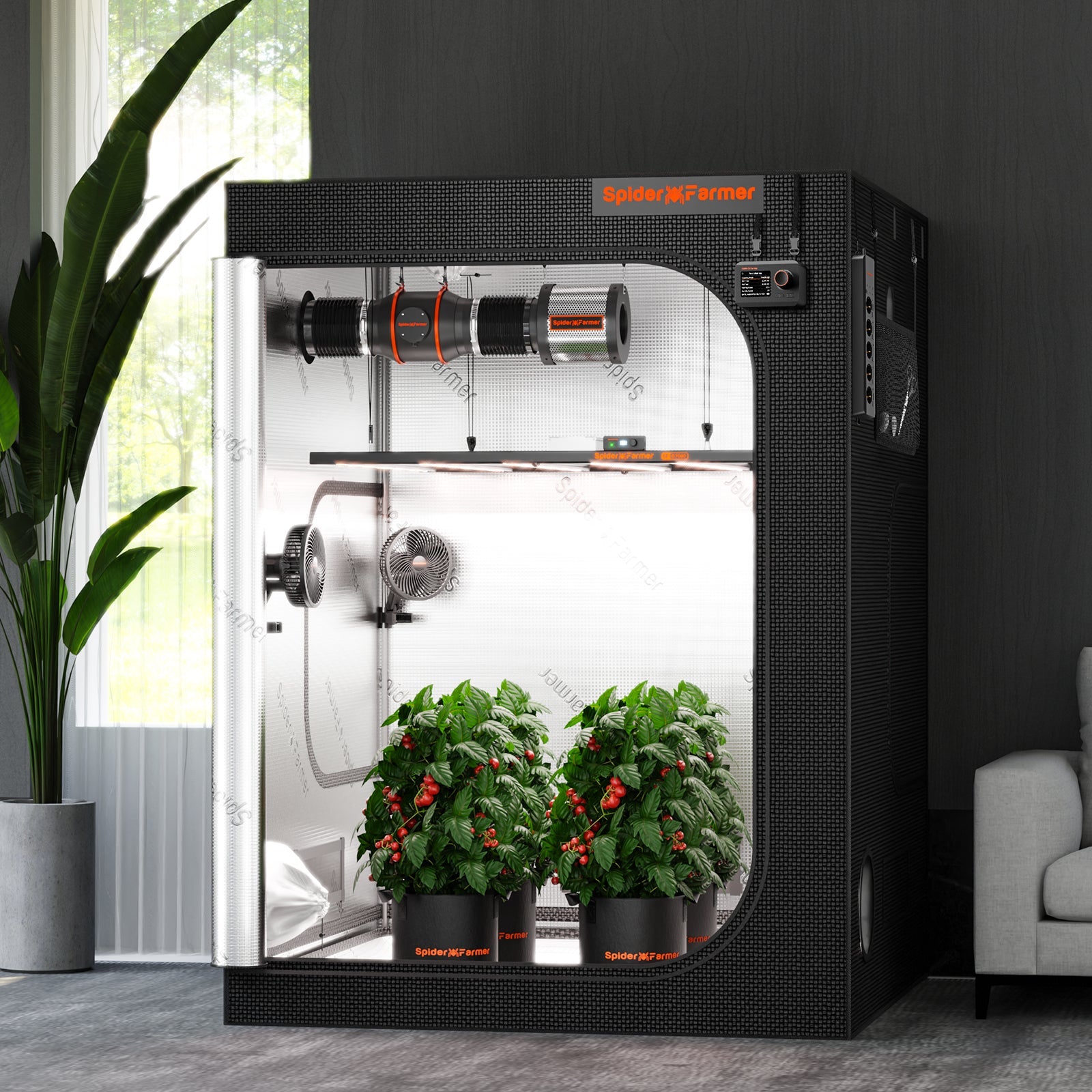 Spider Farmer 5' x 5' x 6' 8" (150 x 150 x 200 cm) Indoor Grow Tent - Midwest Grow LLC