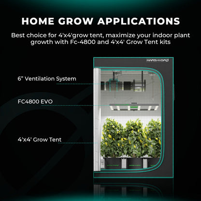 Mars Hydro FC4800-EVO 480W Smart Grow System Samsung LM301H LED Grow Light - Midwest Grow LLC