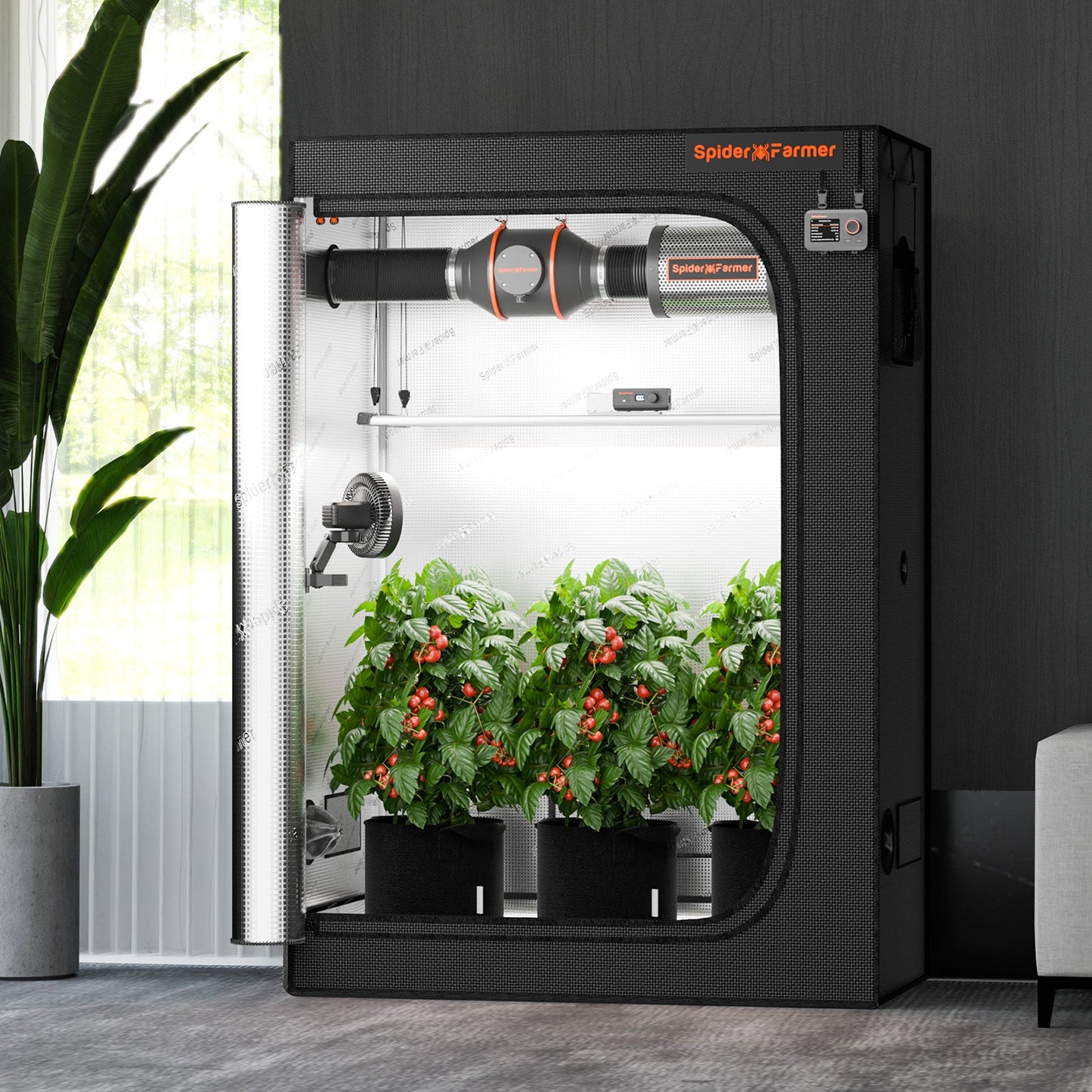 Spider Farmer 4' 8" x 2' 4" x 6' 8" (140 x 70 x 200 cm) Indoor Grow Tent - Midwest Grow LLC