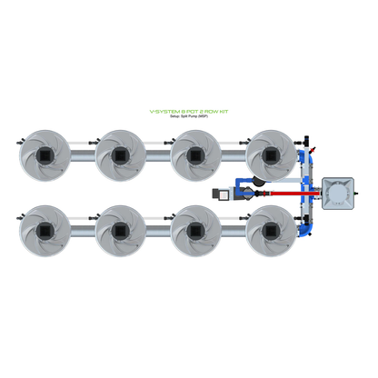 ALIEN Hydroponics V-SYSTEM 8 Pot 2 Row Kit - Midwest Grow LLC