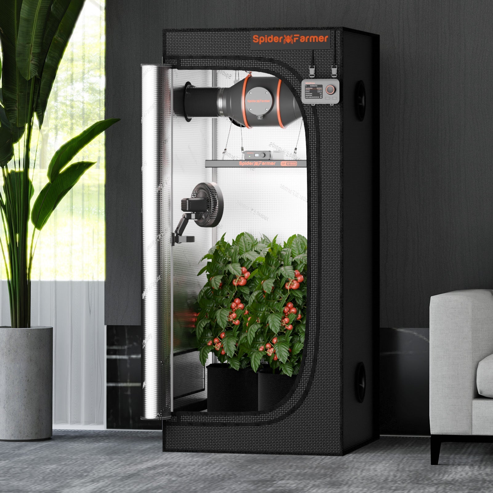 Spider Farmer 2' 4" x 2' 4" x 5' 4" (70 x 70 x 160 cm) Indoor Grow Tent - Midwest Grow LLC