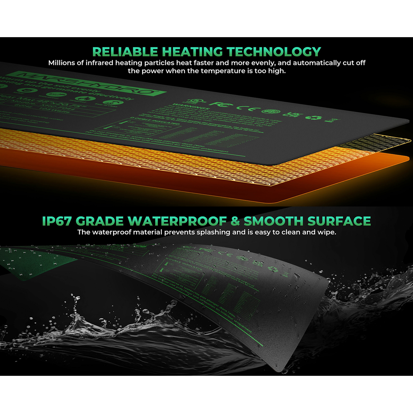 Mars Hydro 48" x 20.75" Seedling Heat Mat and Digital Thermostat Combo - Midwest Grow LLC