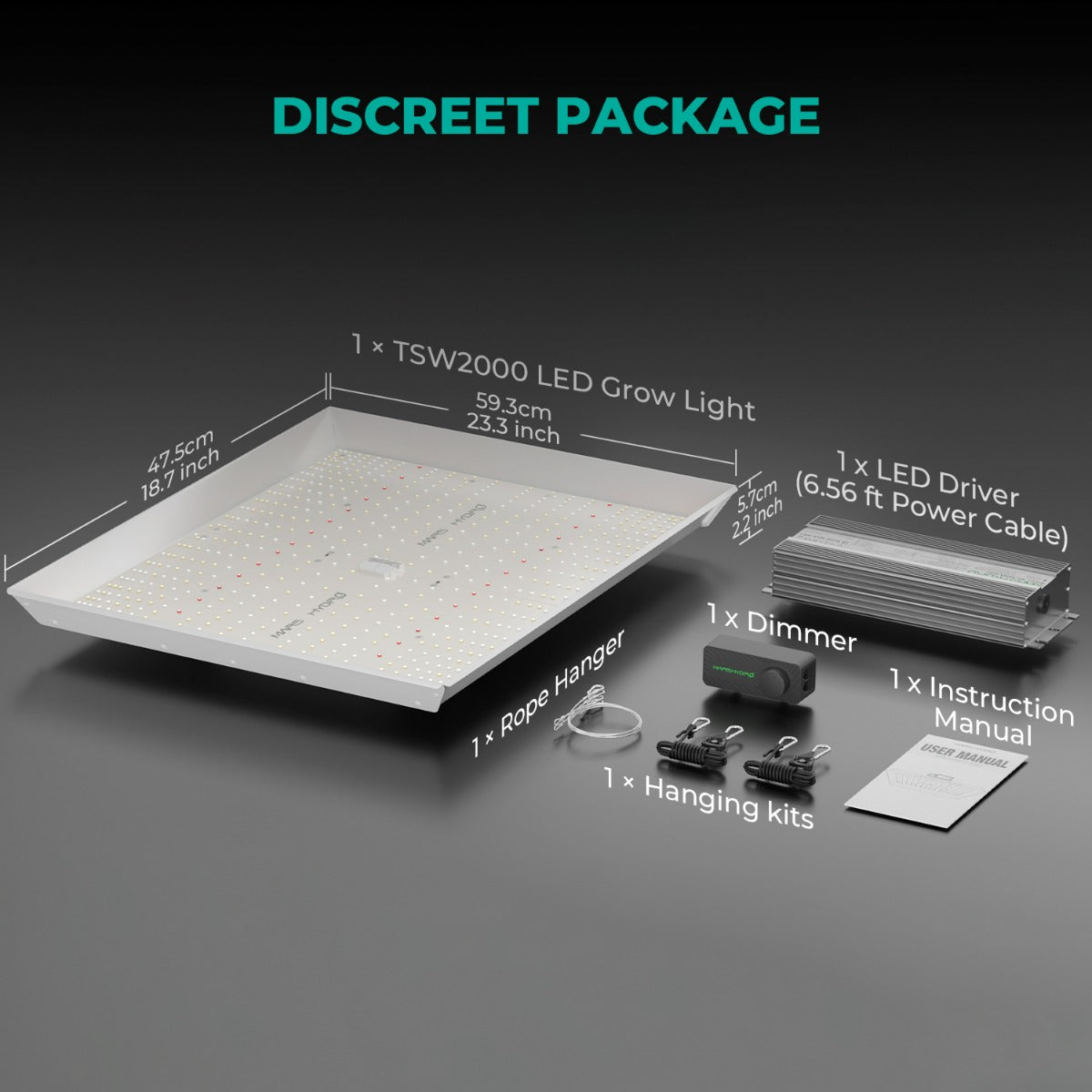 Mars Hydro TSW 2000 300W Dimmable Full Spectrum LED Grow Light - Midwest Grow LLC