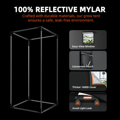Spider Farmer SF2000 LED Grow Light + 2' x 4' Grow Tent + Inline Fan Combo with Speed Controller - Midwest Grow LLC