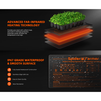 Spider Farmer 10" x 20.75" Seedling Heat Mat and Controller Set - Midwest Grow LLC