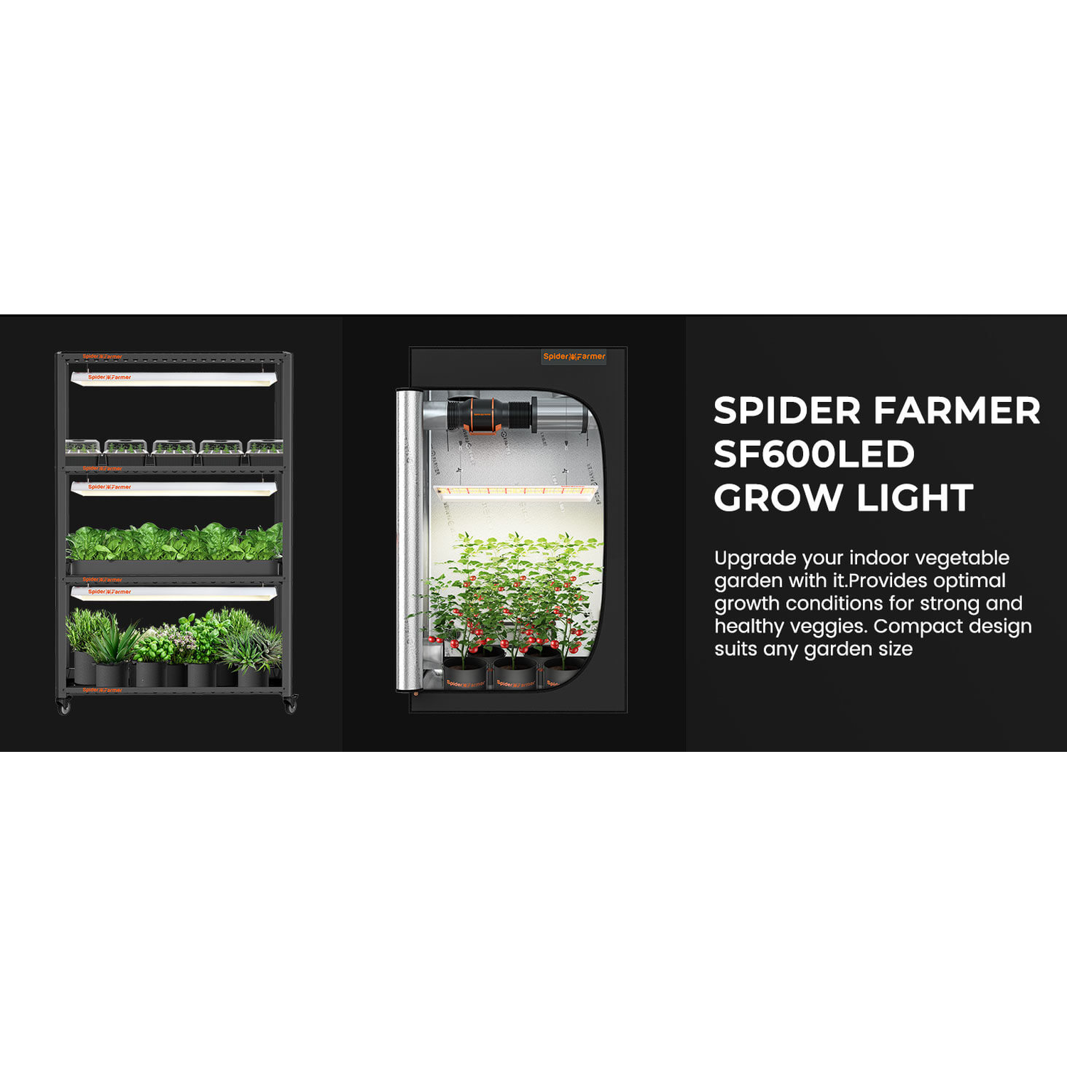 Spider Farmer SF600 74W LED Veg Grow Light - Midwest Grow LLC