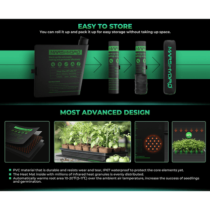 Mars Hydro 10'' x 20.75'' Seedling Heat Mat and Digital Thermostat Combo - Midwest Grow LLC