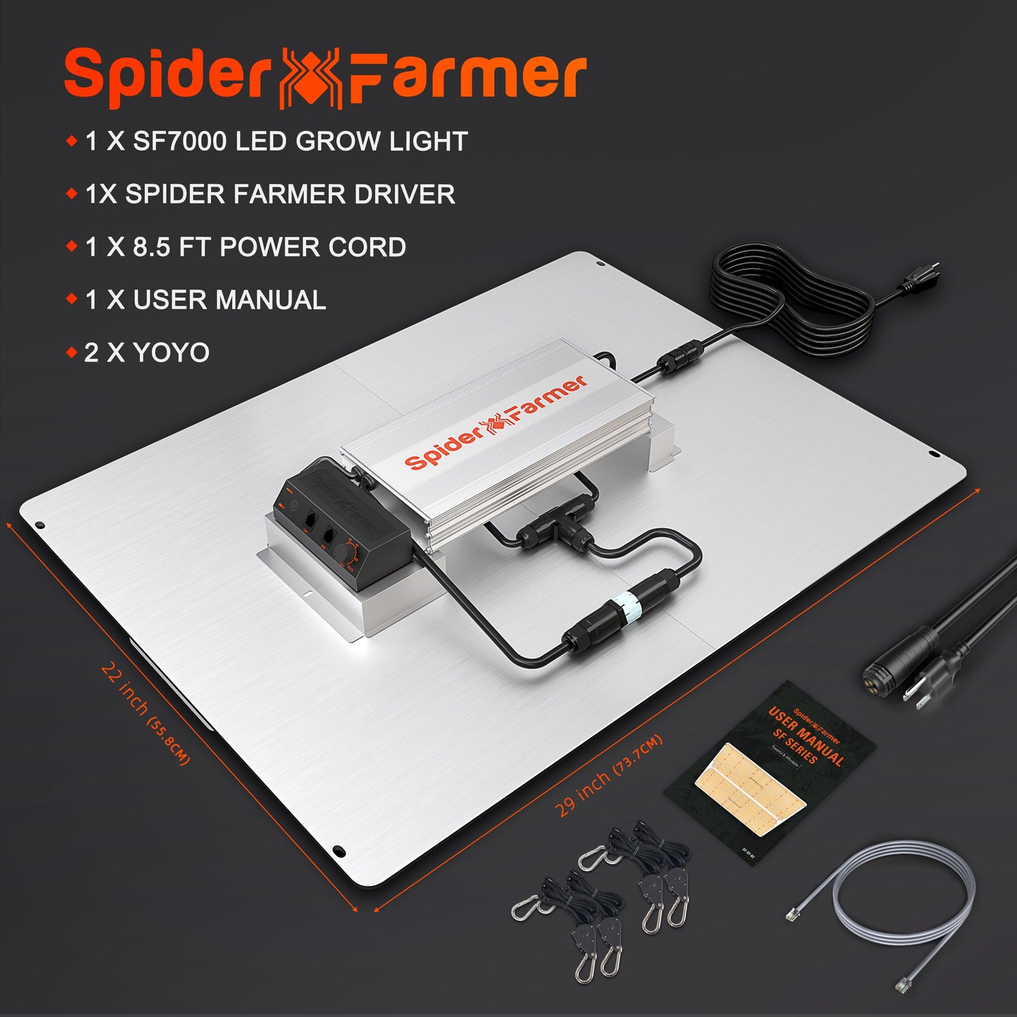 Spider Farmer SF7000 650W Dimmable Full Spectrum LED Grow Light - Midwest Grow LLC