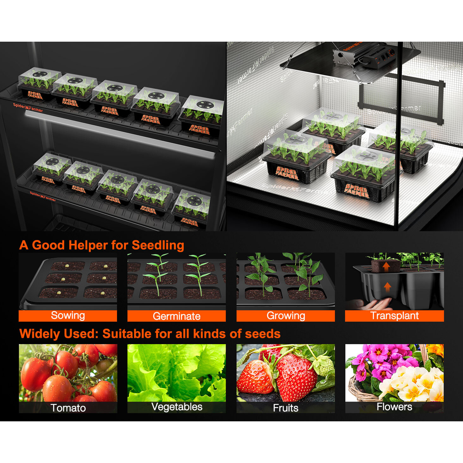 Spider Farmer Seed Starting Trays 4 Pack - Midwest Grow LLC