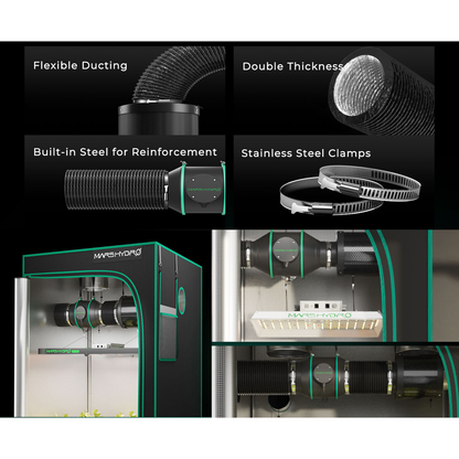 Mars Hydro 4" Inline Duct Fan and Carbon Filter Combo with Temperature and Humidity Controller - Midwest Grow LLC