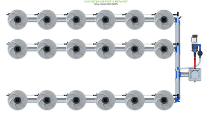 ALIEN Hydroponics V-SYSTEM 18 Pot 3 Row Kit