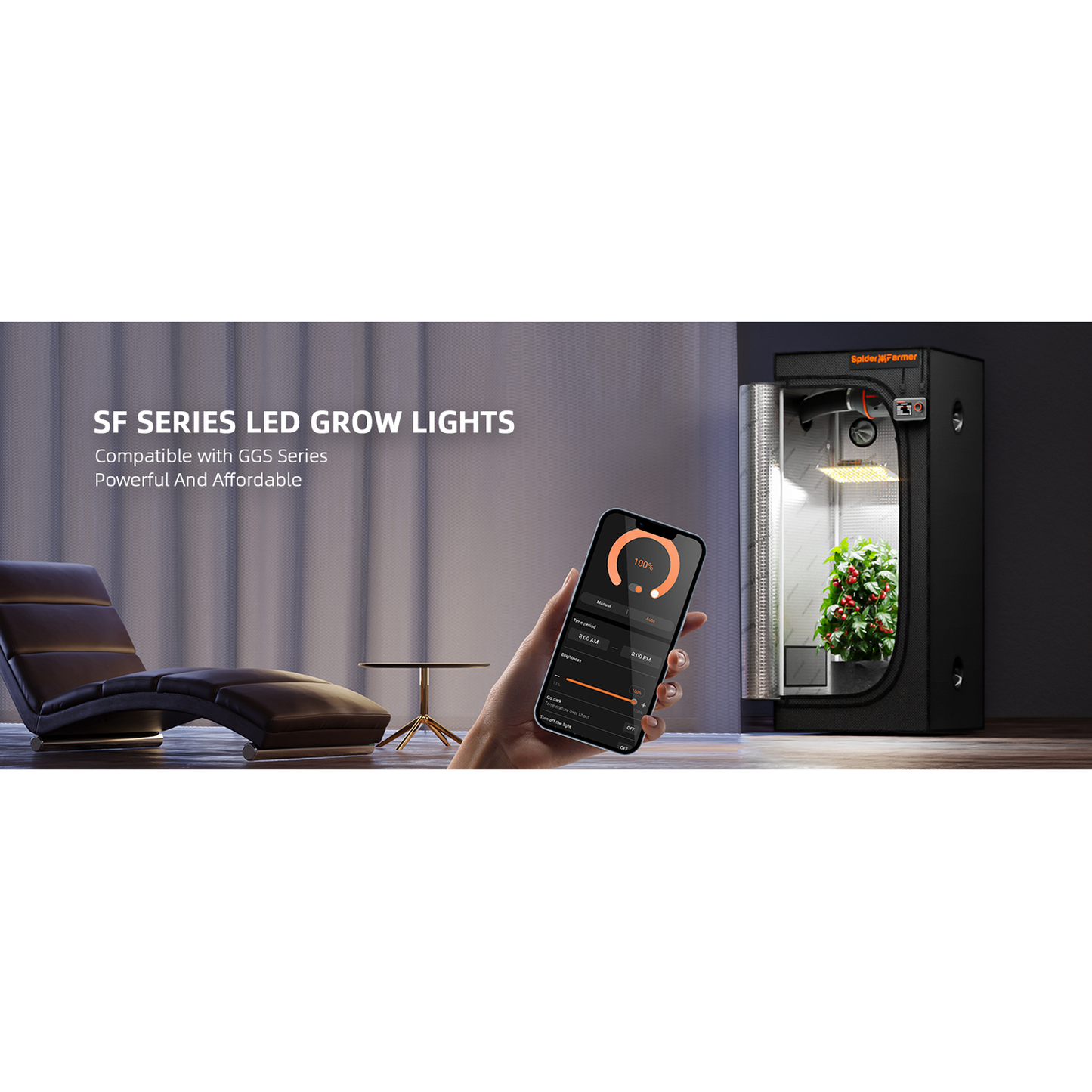 Spider Farmer SF1000 100W Dimmable Full Spectrum LED Grow Light - Midwest Grow LLC