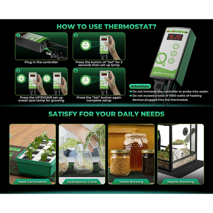 Mars Hydro 48" x 20.75" Seedling Heat Mat and Digital Thermostat Combo - Midwest Grow LLC