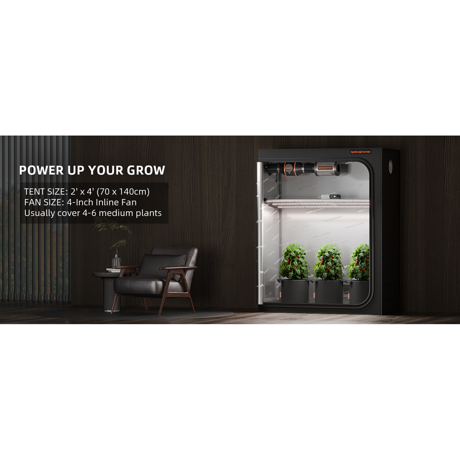 Spider Farmer SE4500 450W Dimmable Full Spectrum LED Grow Light - Midwest Grow LLC