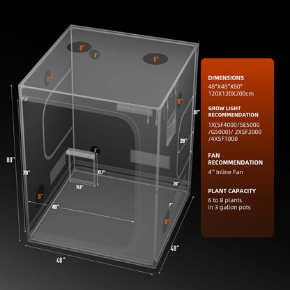 Spider Farmer G5000 LED Grow Light + 4' x 4' Grow Tent + 6" Inline Fan Combo with Temperature and Humidity Controller + 6" Clip Fan - Midwest Grow LLC